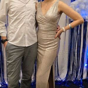 Evening By Ralph Lauren, Champagne Gold Evening Dress Size 6